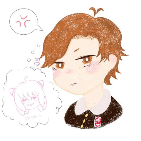 雲朵上的蜜桃波波奶茶 - 動漫油彩風