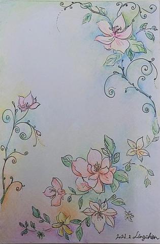 Erica - 手繪-色鉛筆-花