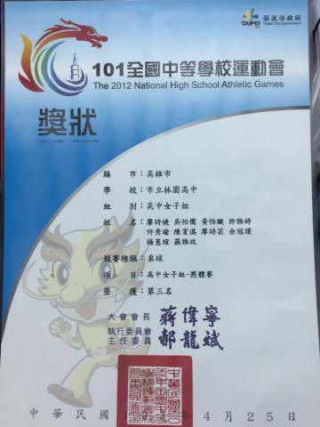 楊蕙瑄 - 全中運團體賽第三