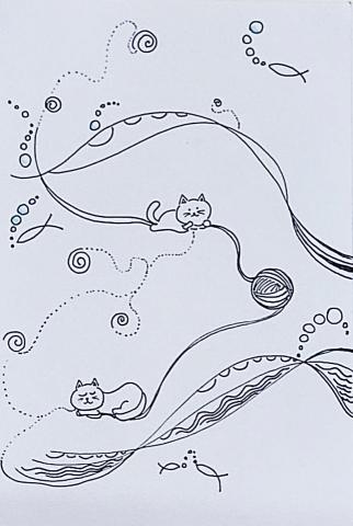 Erica - 手繪-代針筆-小貓咪的奇幻旅程-2