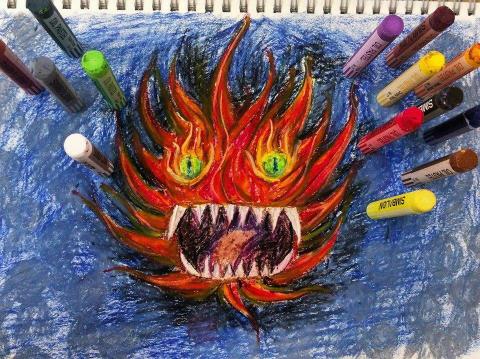 宋卿 - 油性蠟筆插畫