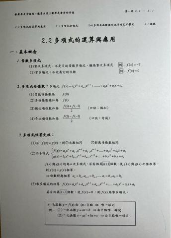 吳秀琴 - 這是我為高中學生，整理的數學重點