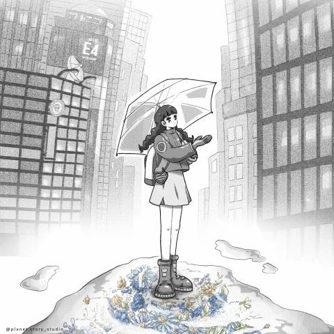 宇宙故事 planet.story studio - 「有些東西在不屬於它的地方就會顯得特別突兀」
偏偏影子就這樣消融在庸俗的城市
吵雜的喧囂 嘻笑的人們
討人厭的究竟是灰濛濛的生活
還是靈魂覆蓋著塵的自己
憤恨的究竟是過於耀眼的熱鬧
還是被光芒掩蓋的自己
如果言語是魅力必經的展現
那麼我心底的繁花 可能永遠只能存在於雨中的倒影了。