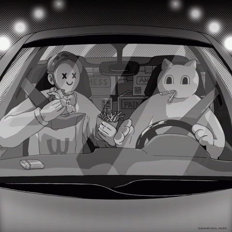 宇宙故事 planet.story studio - 覺得難過就大哭
感到痛苦就逃離
就算只有一下子
找到一絲隙縫
用力的深呼吸
不是每件事都能解決
不是每個問題都有答案
但有天你會發現
在好深好深的谷底
你依舊能為了一個無聊的迷因笑出聲來。