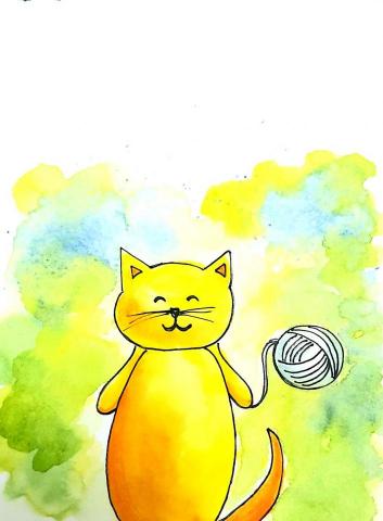 Erica - 手繪-水彩-貓咪