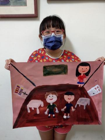 廖怡婕 - 用棉花棒作畫-繡球花