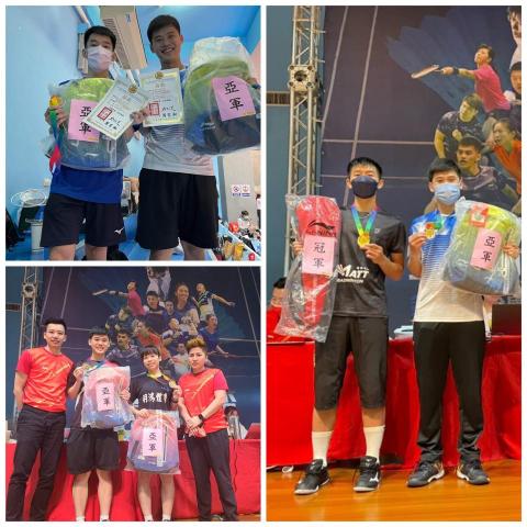 蔡和珉 - 李寧盃大專組男單男雙混雙亞軍