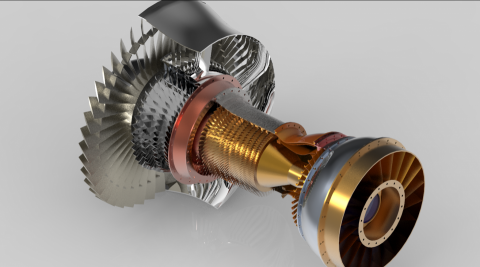 黃建恩 - 使用Creo製作的JT9D發動機