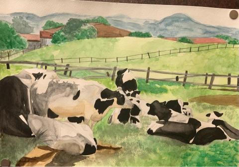 林芃萱 - 風景水彩 牛牛