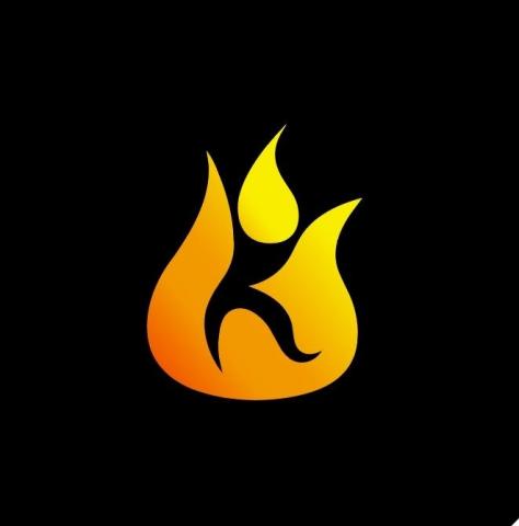 陳廉心 - LOGO設計
名稱：KILO GO
產業類型：類似健身環的遊戲app
用火焰代表燃燒卡路里，中間看似舞動的人也是KILO GO的字首「K」。