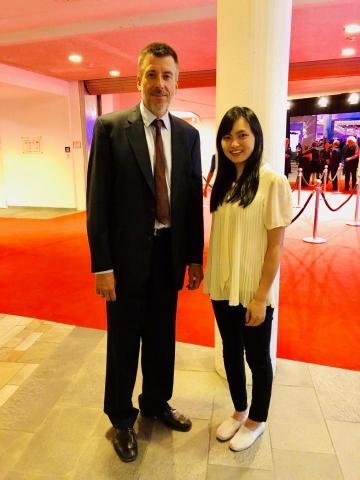 邱郁堯/ 大提琴(線上)家教老師 - 於柏林愛樂廳與柏林愛樂首席Ludwig Quandt合影