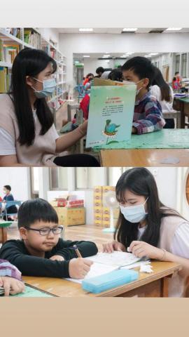 Yurou Zhou - 這張是在小學部幫忙課後輔導的照片
