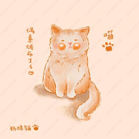 奶酪貓 - 動物類型 Q版手繪插畫風