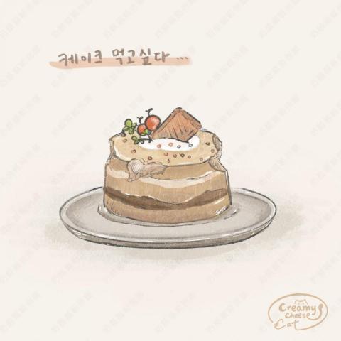 奶酪貓 - 食物類型 Q版手繪插畫風