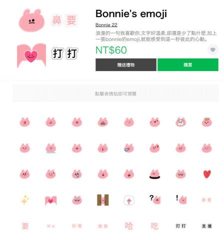 Bonnie - 客製手繪表情貼