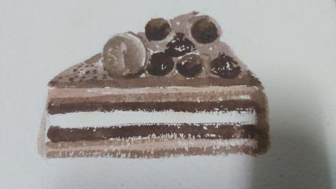 Erica - 手繪-水彩-巧克力蛋糕