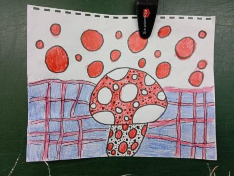 余小姐 - 點點畫仿作(草間彌生)