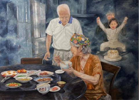 姍姍美術老師 - 老師作品（水彩）大學時期