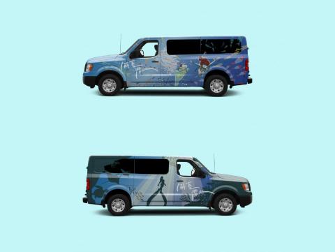 浮現設計 Present Design - 解憂潛水｜品牌識別設計、形象視覺設計、廣告用車彩繪設計