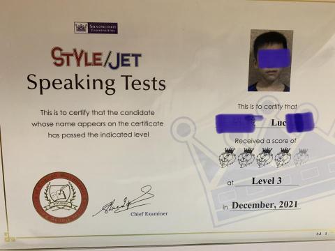 Lorraine  Wu - My first student who has passed style speaking tests at aged 7.