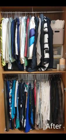 心.整理▪︎Fiona▪︎ - 統一衣架顏色，分色系吊掛，降低視覺上的疲乏感。