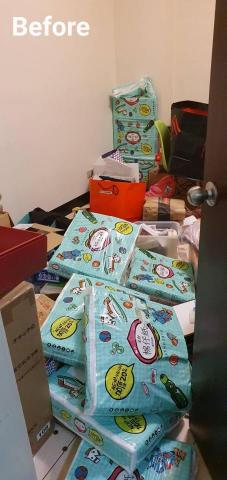 心.整理▪︎Fiona▪︎ - 被日用雜物堵塞，只能開啟45&deg;角的書房門。