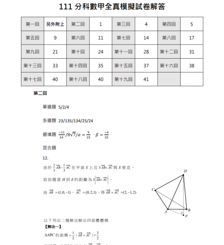 王光勖 - 自製數十回全真學測與分科測驗模擬試題，無論是單元比重、題目配分、課綱內容皆完全仿照升大學考試，學生無須擔心在衝刺期時寫到舊課綱的題目