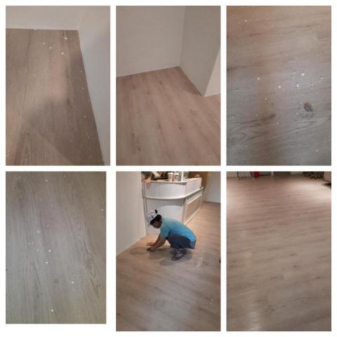 三姐妹清潔團隊 - 清理地板上的油漆