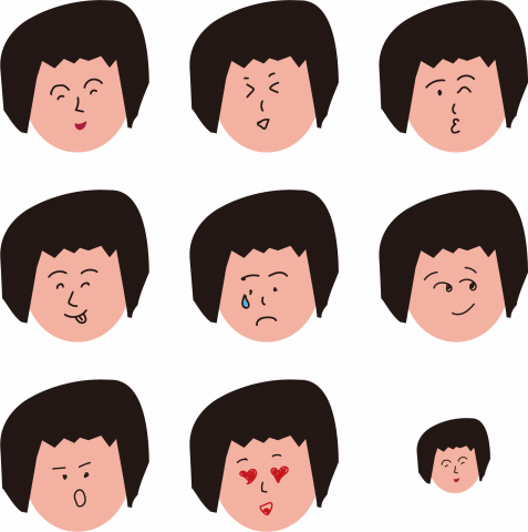 Erica - 電繪-小女孩的表情貼設計