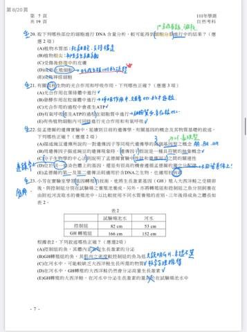 江宛庭 - 111學測自然 生物部分 解析與試題分析