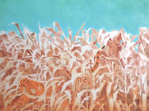 札墨園藝術工作室 - 〈對生活反個白〉,73x95cm,水彩、膠彩、蠟彩、麻紙,2020
 札墨園藝術工作室 - 〈對生活反個白〉,73x95cm,水彩、膠彩、蠟彩、麻紙,2020