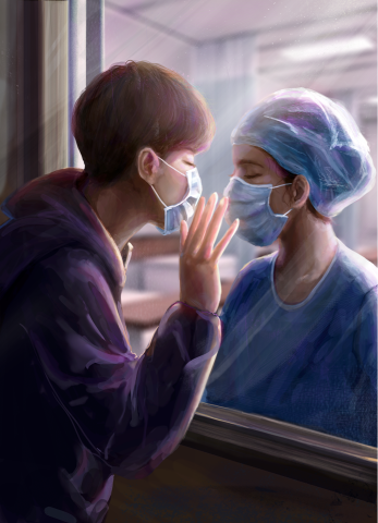 潘旻辰 - 全國學生美術比賽佳作-相吻