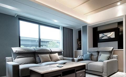 群展室內空間設計 - 獨特質感沙發搭配精緻設計壁面造型 現代型式起居空間