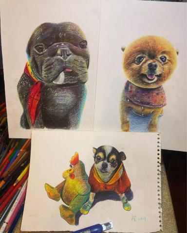 郭家驥繪畫創作與寵物交流 - 色鉛筆