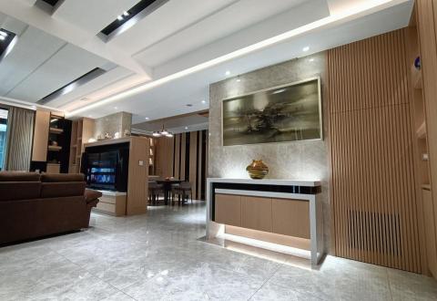 群展室內空間設計 - 大門入口超大的玄關尊貴氣派 律動線條 現代禪風 大氣格局空間感