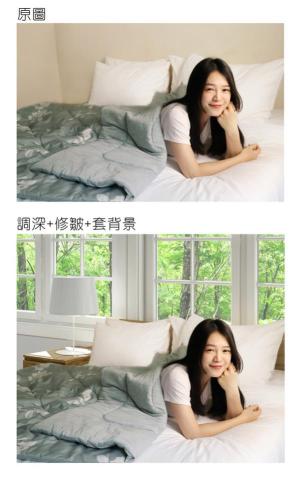 美樂蒂 - 圖片去背後套用其他背景合成。