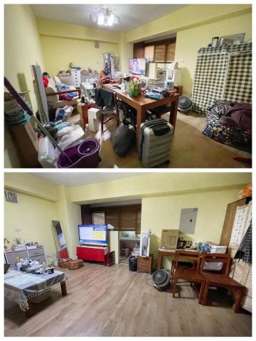 淨好整理家 - 客廳中的桌子變成堆放雜物的地方，整理後還給客廳舒爽的空間