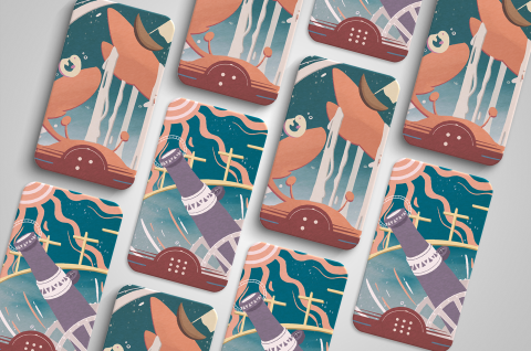 Michelle - <渡船>卡牌遊戲 插圖設計