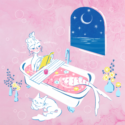 蛙蛙 - 人魚泡泡浴 / 廣告插圖