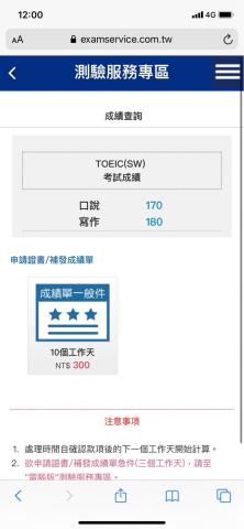 儲詠潔 - TOEIC 說寫測驗350/400