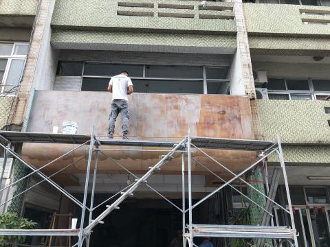 拓暘工程有限公司 - 苗栗-拉麵店外牆防水敏石子