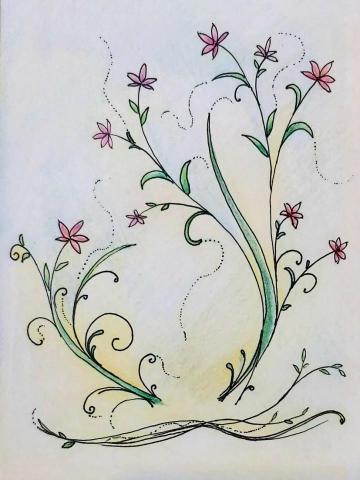 Erica - 手繪-色鉛筆-花