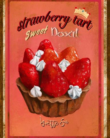 Yvette 蘇 - 復古草莓蛋糕海報 Yvette 蘇 - 復古草莓蛋糕海報