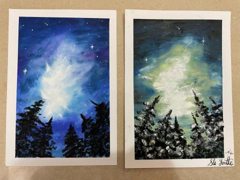 Yvette 蘇 - 和學生一起畫的星河森林 Yvette 蘇 - 和學生一起畫的星河森林