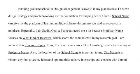 Avery International  - 留學2021 FALL 申請 SOP - 設計管理