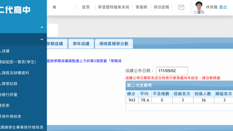 林保羅 - 建中段考多次三類組類排前五