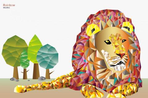 Rainbow    mama - 動物幾何圖形畫風