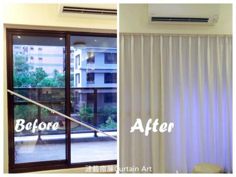 漣藝窗簾Curtain Art - 高遮蔽透光紗，透光不透人，讓客廳採光佳又兼顧隱私!