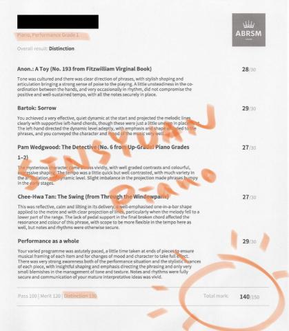 師大碩士林老師｜大安鋼琴 - 五歲大班學生超高分特優通過英國皇家一級！