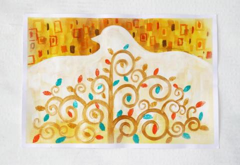 芸森老師 - 《克林姆的樹與鳥》
這堂水彩課向孩子們介紹象徵主義的畫家克林姆的繪畫特色，並且運用該畫家的特色，帶領孩子們畫出樹與鳥的形象。